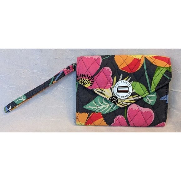 Vera Bradley Jazzy Blooms Wristlet Quilted Purse Wallet Turn Clasp Floral Boho - Picture 13 of 13